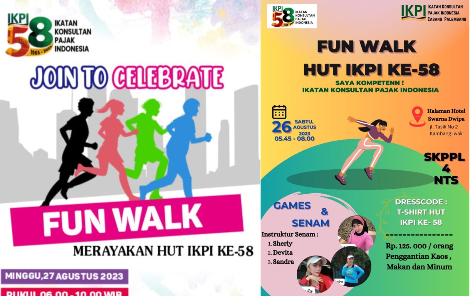 Semarak HUT ke-58, Membumikan IKPI di Palembang dan Jambi Melalui Fun Walk & Senam Bersama