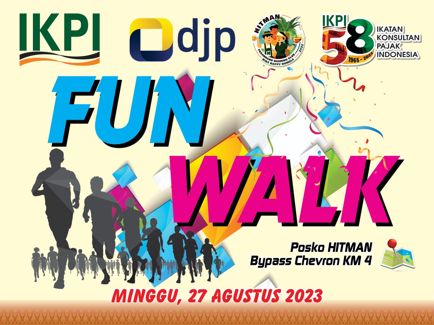 Perayaan HUT ke-58, Pejabat DJP Riau Hingga Masyarakat Meriahkan Fun Walk IKPI Pekanbaru