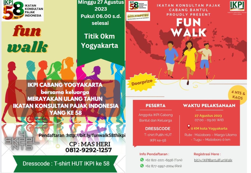 Perayaan HUT Ke-58, Fun Walk IKPI Yogyakarta dan Bantul Libatkan Masyarakat Sekitar Lokasi 