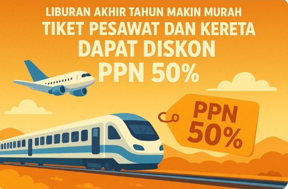 Liburan Akhir Tahun Makin Murah, Tiket Pesawat dan Kereta Dapat Diskon PPN 50%