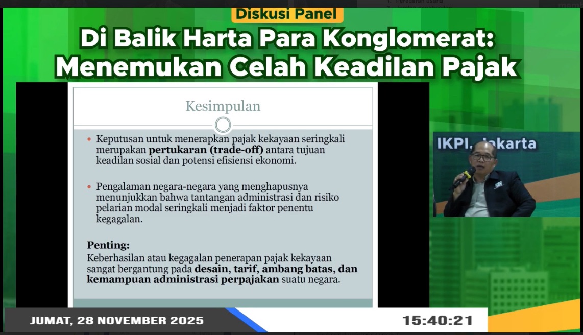 Diskusi Panel IKPI: Suwardi Hasan Ungkap Pro-Kontra Pajak Kekayaan dan Tantangan Politik dalam Penerapannya