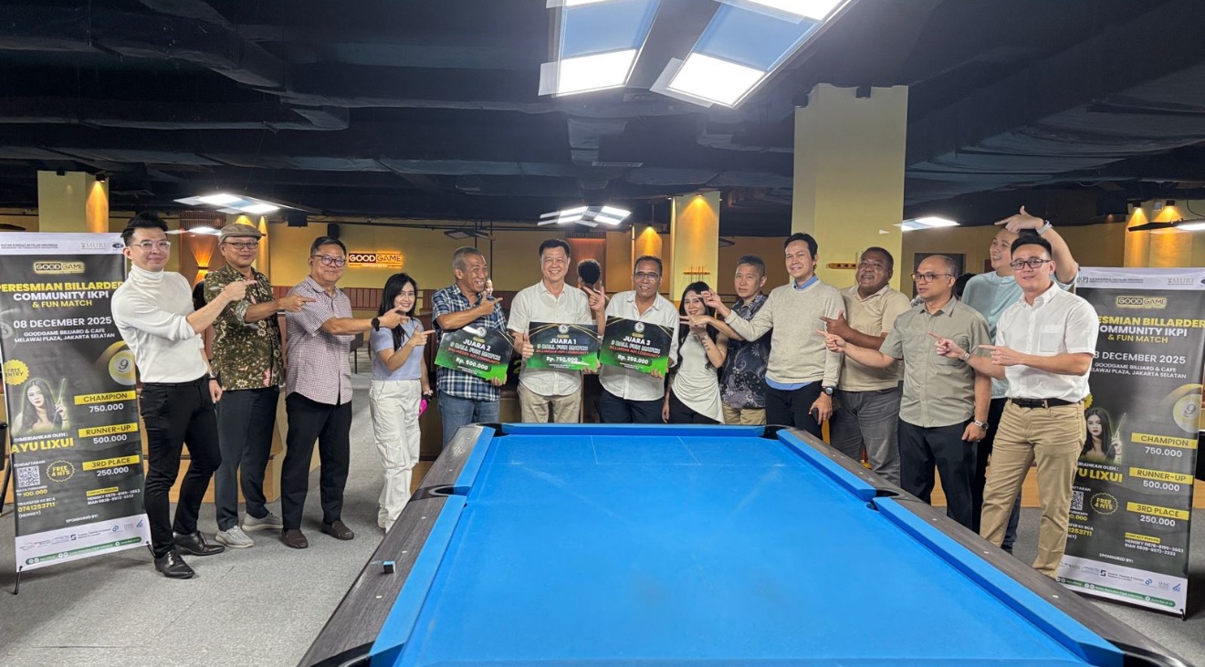 Fun Match Perdana IKPI Billiarder Community Berjalan Sukses, Tiga Anggota Angkat Trophy Perdana