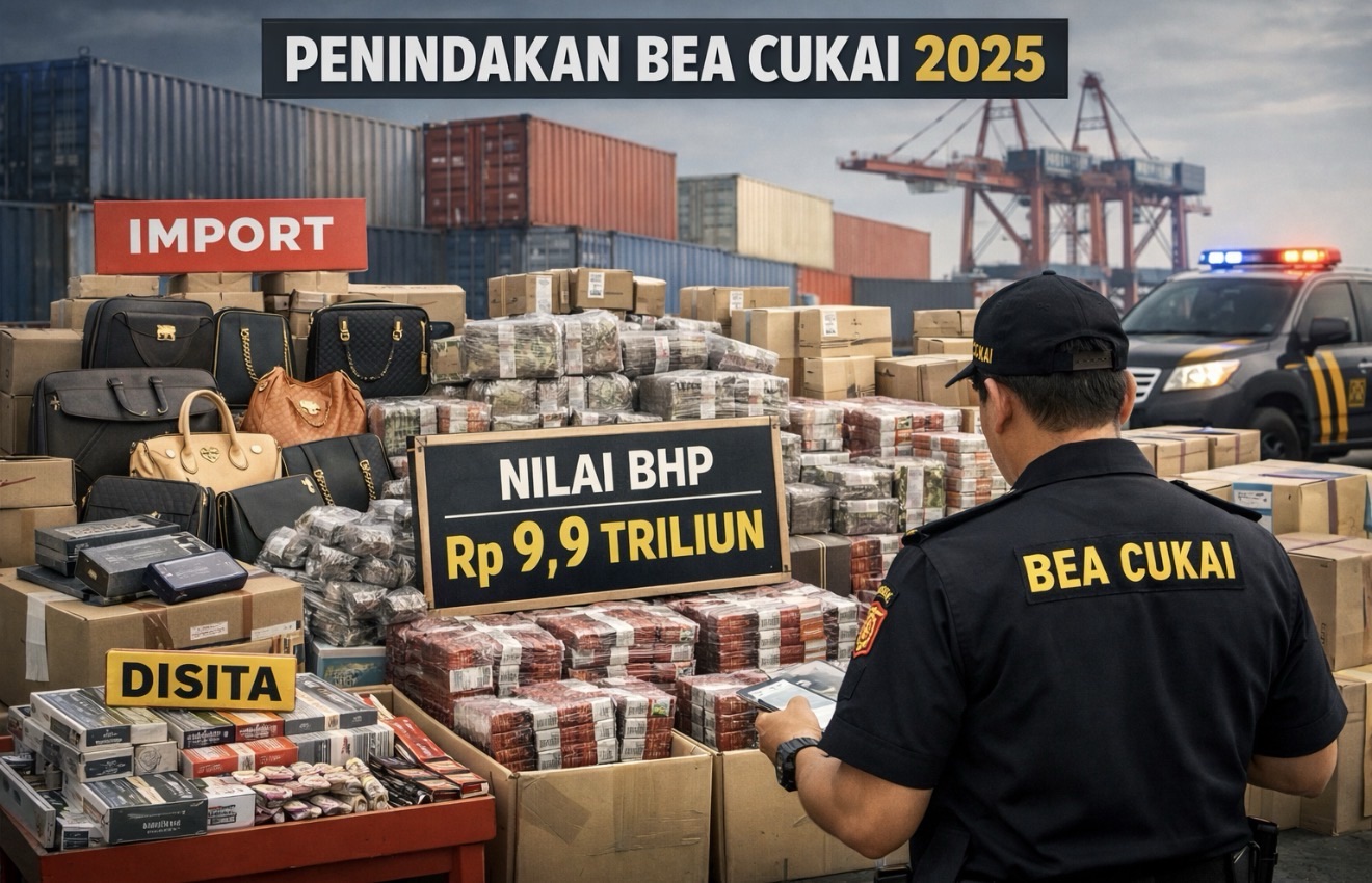 Kasus Turun, Nilai Barang Sitaan Naik: Bea Cukai Amankan Barang Ilegal Rp9,9 Triliun Sepanjang 2025