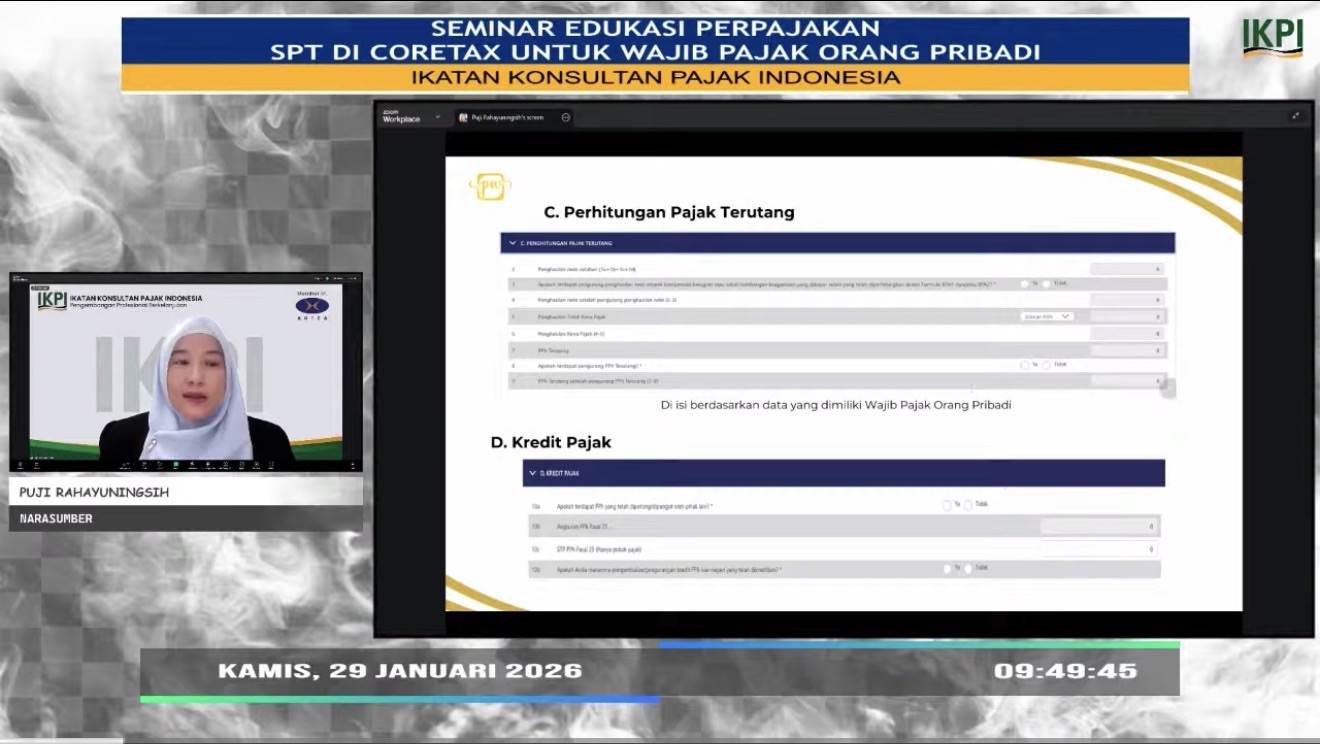 Seminar Gratis IKPI Kupas Tuntas SPT Coretax WPOP, Diikuti Ribuan Peserta Daring