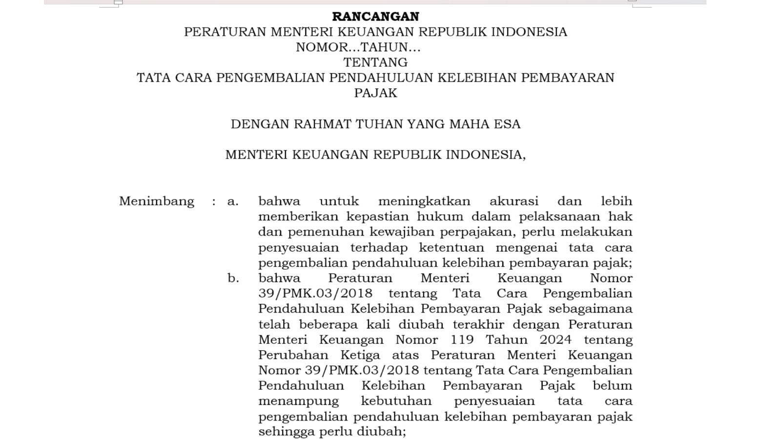 Kemenkeu Godok Aturan Baru soal Prosedur Restitusi Pajak