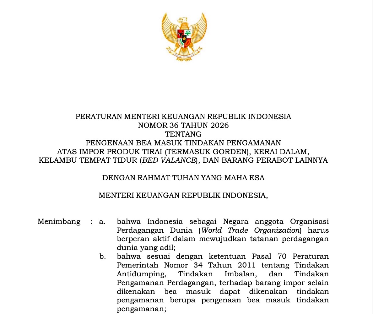 Purbaya Perpanjang BMTP Impor Tirai dan Gorden hingga 2028, Cek Tarifnya!
