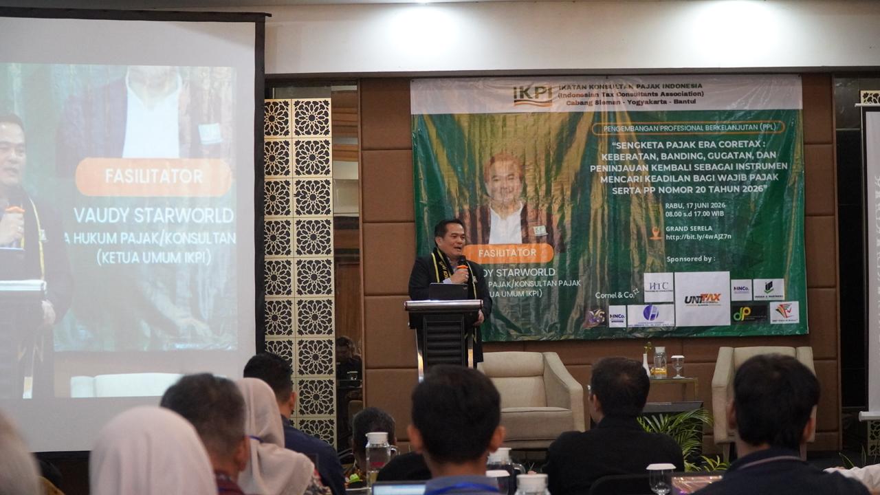 Vaudy Starworld Hadiri Seminar Pajak IKPI Sleman, Perkuat Sinergi Pengurus Pusat dan Cabang