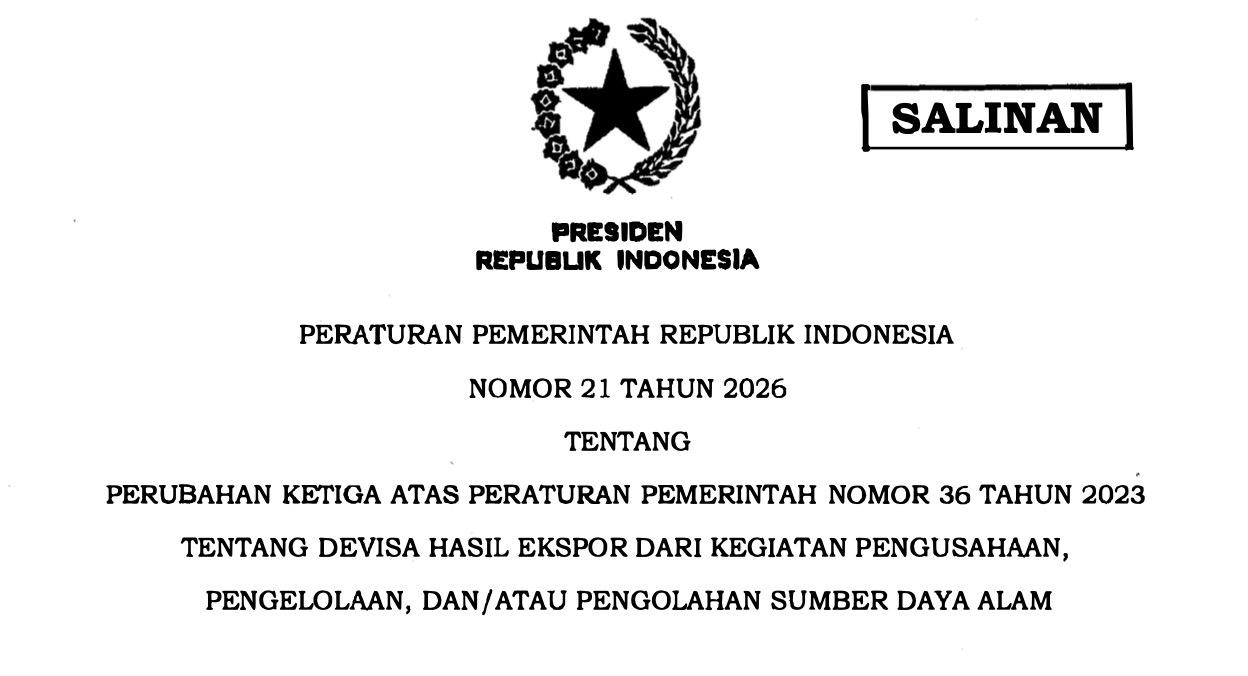 Pemerintah Longgarkan Aturan DHE SDA untuk Mitra Dagang Indonesia