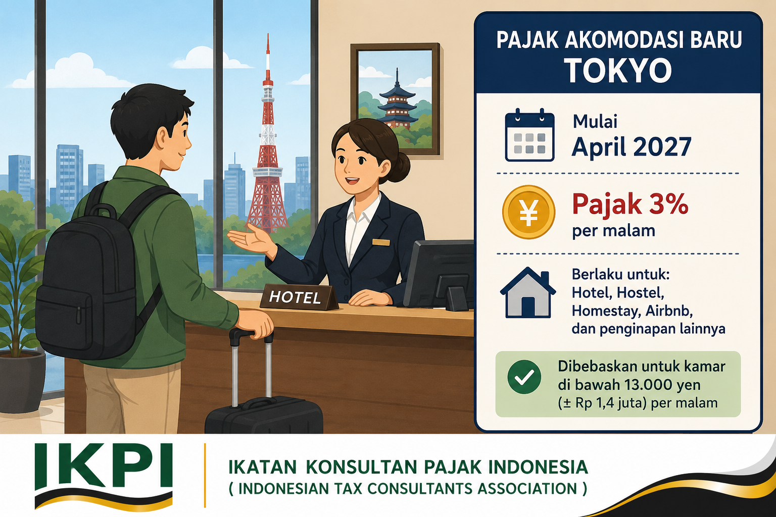 Tokyo Berlakukan Pajak Hotel 3 Persen Mulai 2027, Homestay dan Airbnb Ikut Kena
