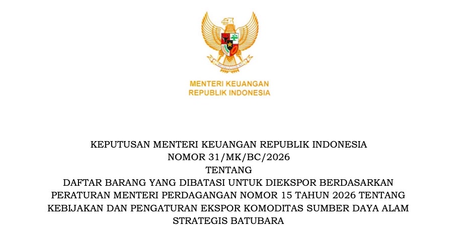 Pemerintah Resmi Tetapkan Daftar Batubara yang Dibatasi Ekspornya