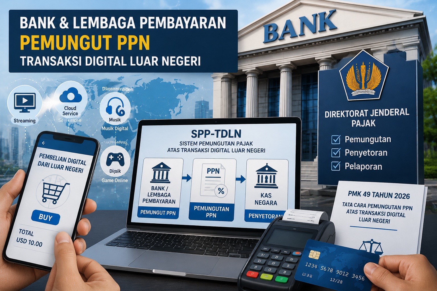 Bank hingga Lembaga Pembayaran Bisa Jadi Pemungut PPN Transaksi Digital Luar Negeri