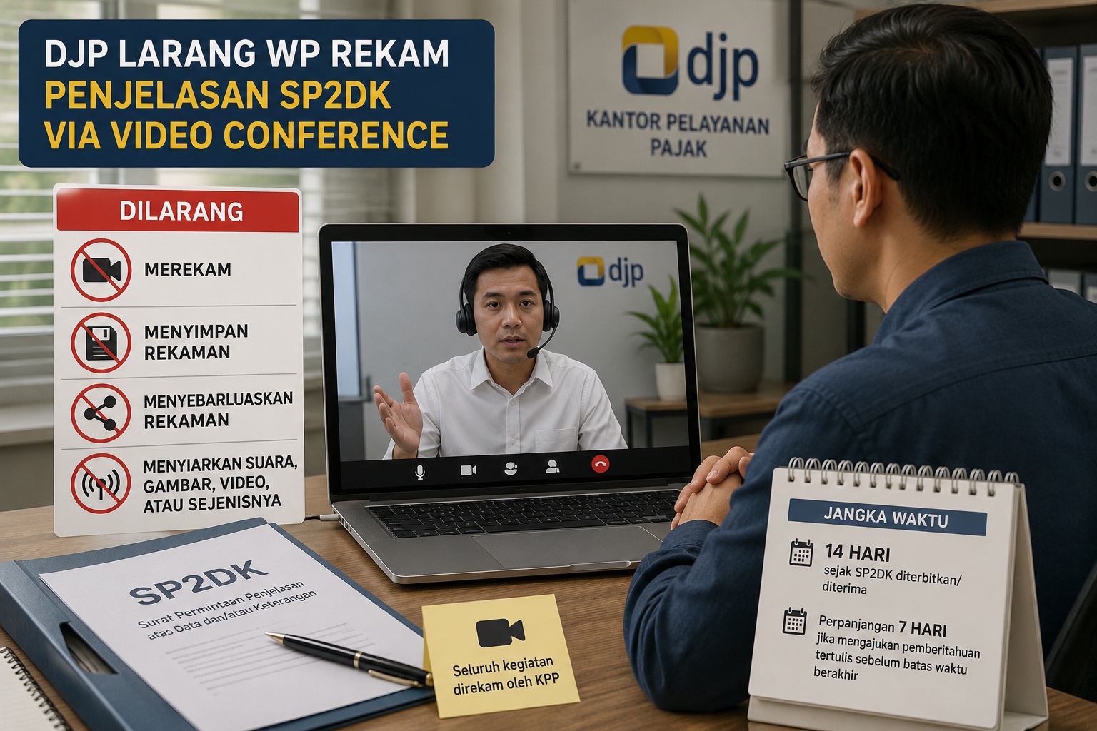 DJP Larang Wajib Pajak Rekam Pembahasan SP2DK via Video Conference