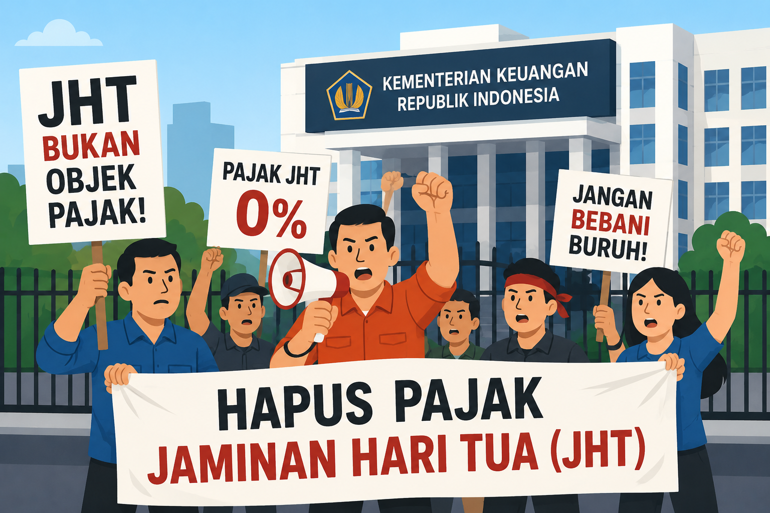 Buruh Akan Gelar Demonstrasi di Kemenkeu Desak Pajak JHT Jadi 0 Persen