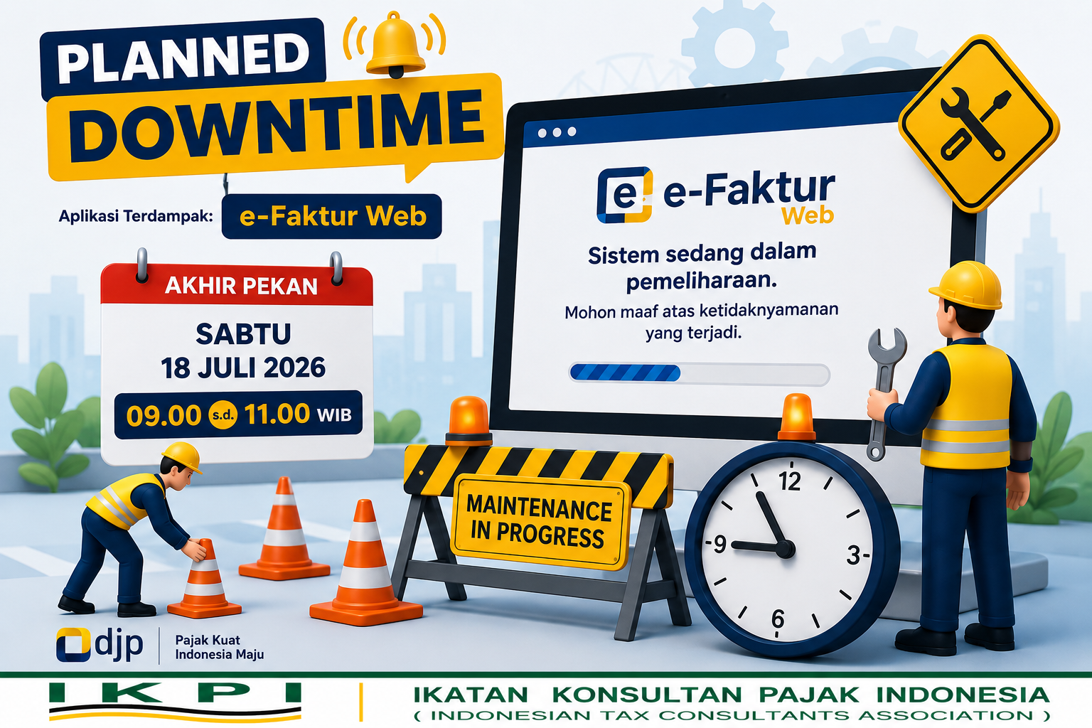 DJP Jadwalkan Planned Downtime e-Faktur Web Sabtu Pagi, PKP Diminta Atur Waktu Transaksi