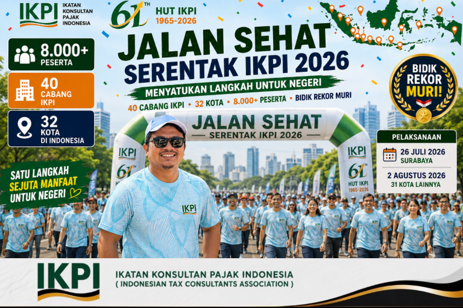 Sebanyak 8.000 Peserta Ramaikan Jalan Sehat Serentak di 32 Kota, IKPI Bidik Rekor MURI pada HUT ke-61