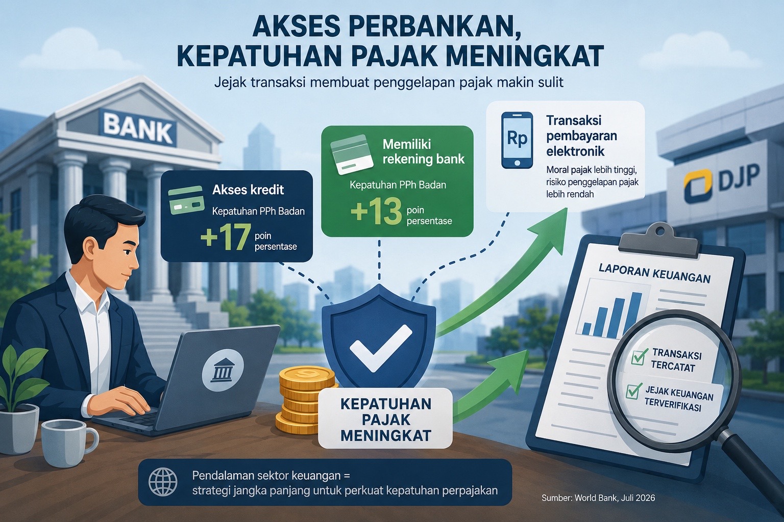 Bank Dunia Nilai Pendalaman Sektor Keuangan Bisa Tekan Penggelapan Pajak